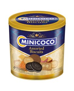 Minicoco Biscuit Assorted 350g Kaleng Tray